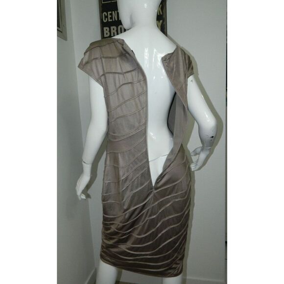 TADASHI SHOJI Dress Bronze Brown Metallic Sequins Beaded Metallic Size X-Large - Picture 7 of 10
